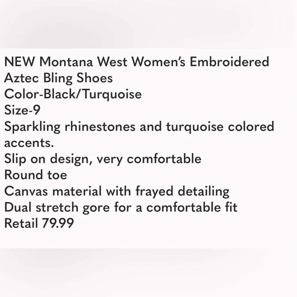 NEW Montana West Women’s Embroidered Aztec Bling Shoes 7 - Picture 6 of 6